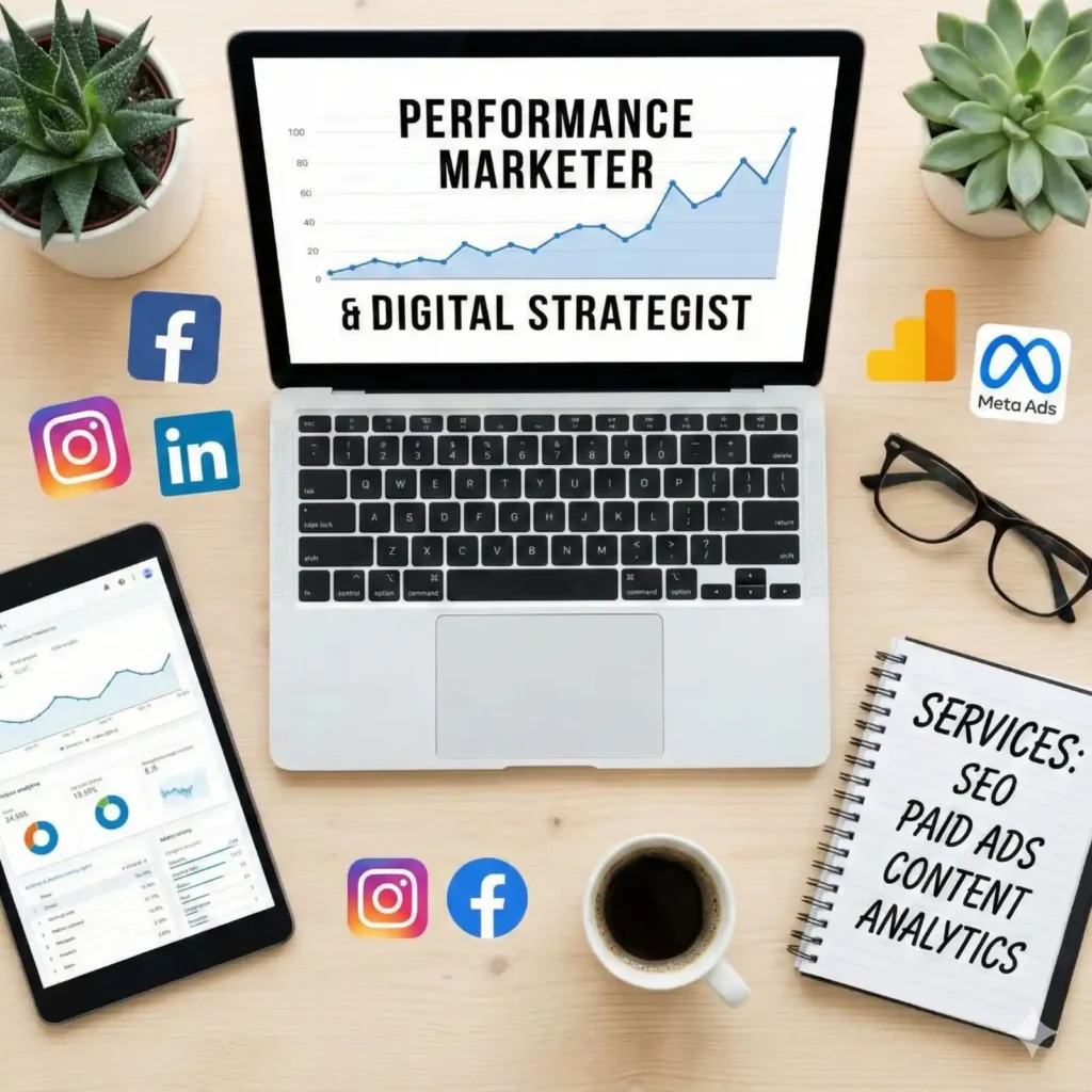 A laptop showing Freelance Digital Marketer In Malappuram